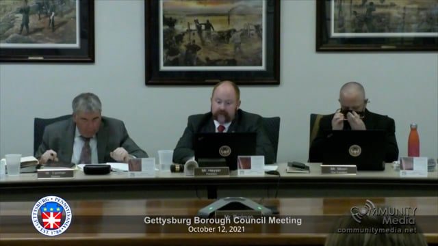 Gettysburg Borough Council Meeting – 10/12/2021