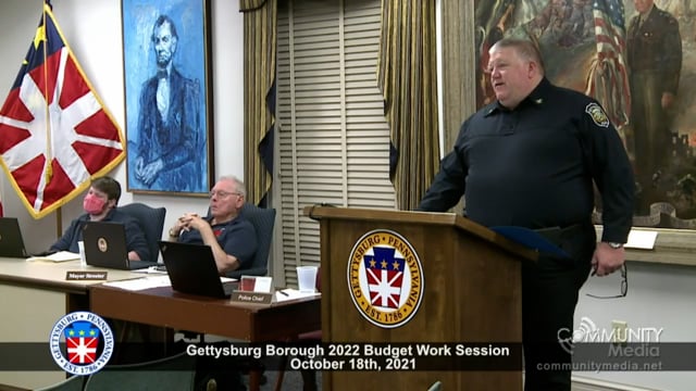 Gettysburg Borough – 2022 Budget Work Session – 10/18/2021