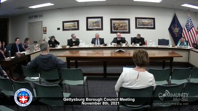 Gettysburg Borough Council Meeting – 11/8/2021