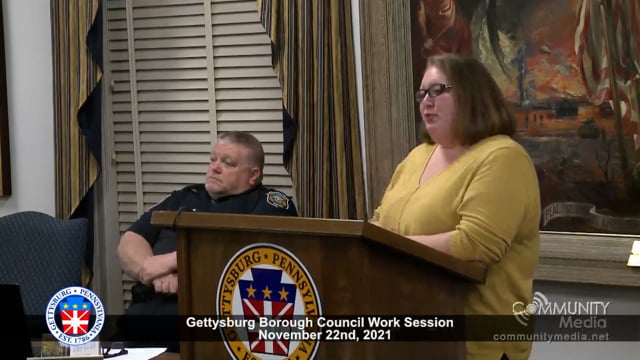 Gettysburg Borough Council Meeting – 11/22/2021
