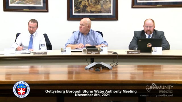 Gettysburg Storm Water Authority Meeting – 11/8/2021