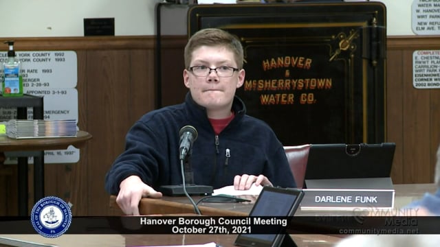 Hanover Borough Council Meeting – 10/27/2021