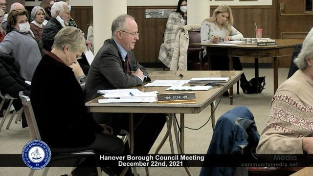 Hanover Borough Council Meeting – 12/22/2021