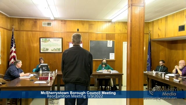 McSherrystown Borough Council Meeting – 1/3/2021 – Reorganization Meeting