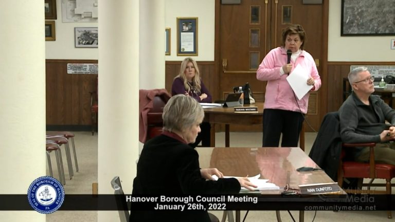 Hanover Borough Council Meeting – 1/26/2022