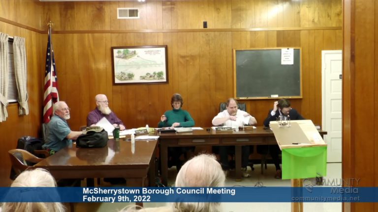 McSherrystown Borough Council Meeting – 2/9/2022