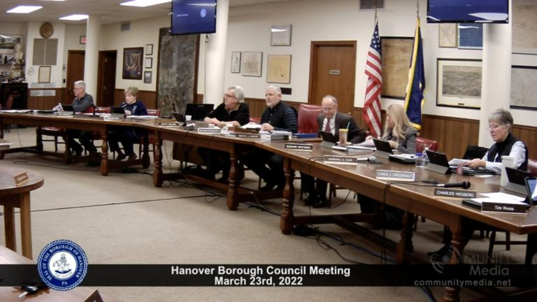 Hanover Borough Council Meeting – 3/23/2022