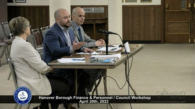 Hanover Borough Council Workshop/Finance & Personnel Committee Meeting – 4/20/2022