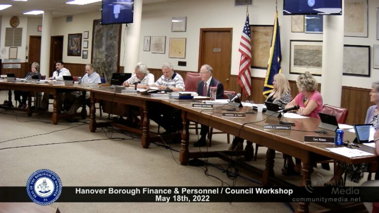 Hanover Borough Council Meeting – 5/25/2022