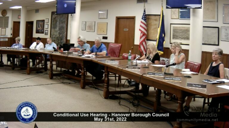Hanover Borough Council Conditional Use Decisional Hearing – 5/31/2022