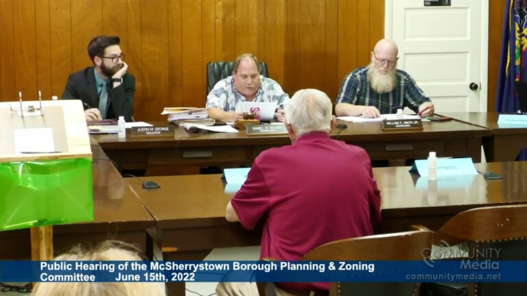 McSherrystown Borough Council Planning & Zoning Committee Public Hearing – 6/15/2022