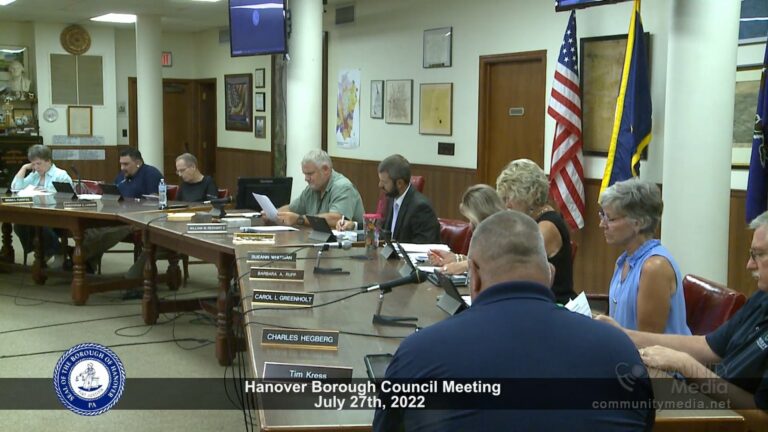 Hanover Borough Council Meeting – 07/27/2022