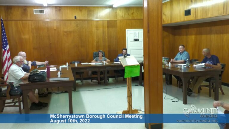 McSherrystown Borough Council Meeting – 8/10/2022