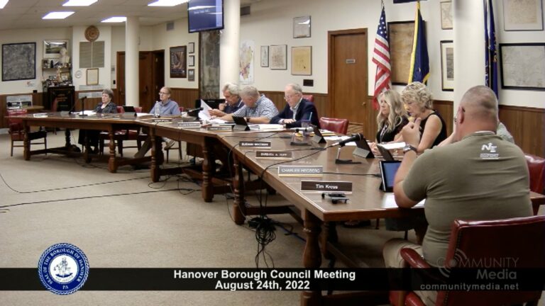 Hanover Borough Council Meeting – 8/24/2022