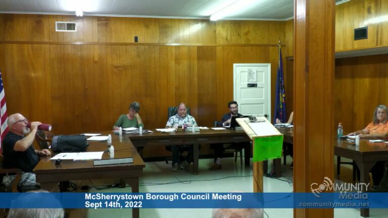 McSherrystown Borough Council Meeting – 9/14/2022