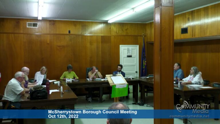 McSherrystown Borough Council Meeting – 10/12/2022