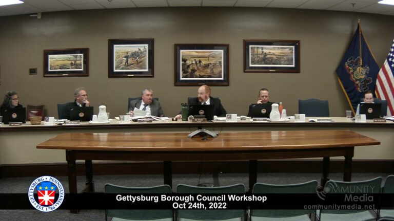 Gettysburg Borough Council Workshop – 10/24/2022