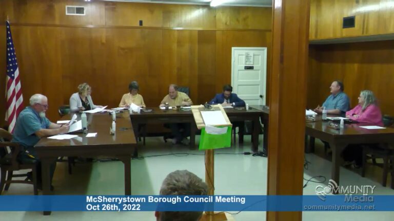 McSherrystown Borough Council Meeting – 10/26/2022