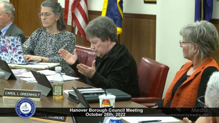 Hanover Borough Council Meeting – 10/26/2022