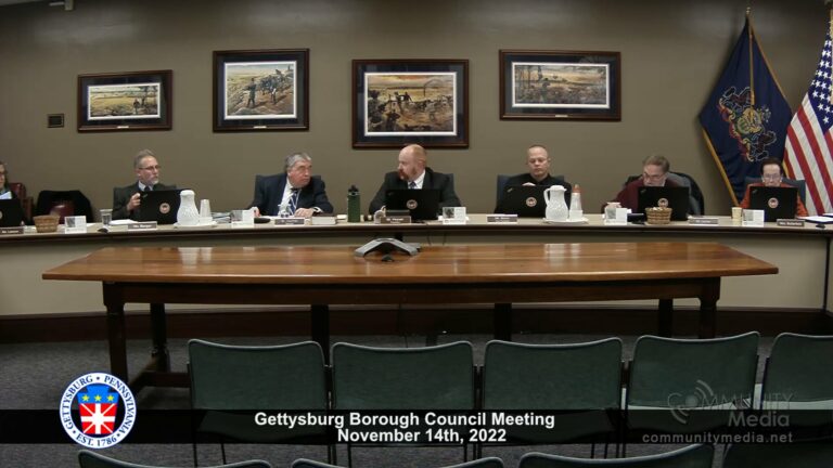 Gettysburg Borough Council Meeting – 11/14/2022