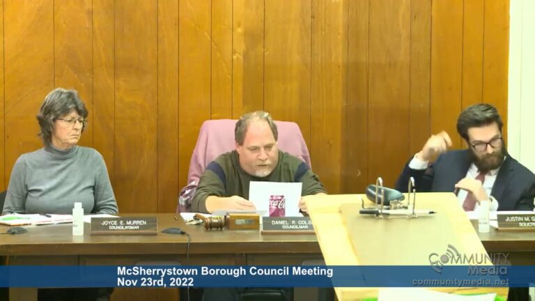 McSherrystown Borough Council Meeting – 11/23/2022