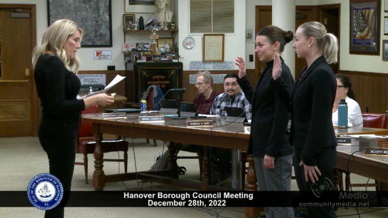 Hanover Borough Council Meeting –  12/28/2022