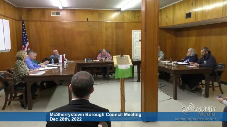 McSherrystown Borough Council Meeting – 12/28/2022
