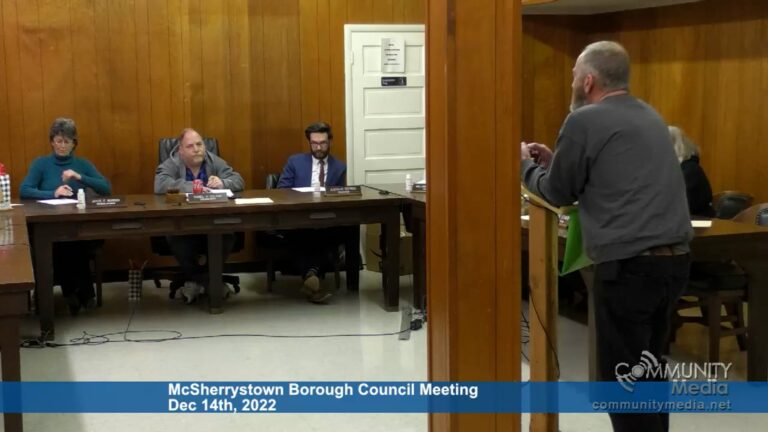 McSherrystown Borough Council Meeting – 12/14/2022