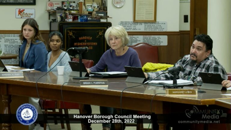 Hanover Borough Council Workshop and Finance & Personnel – 1/18/2023