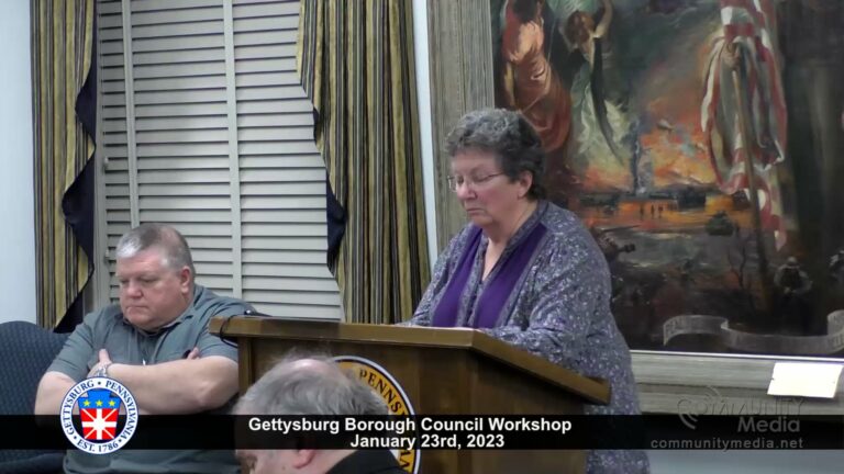 Gettysburg Borough Council Work Session  – 1/23/2023