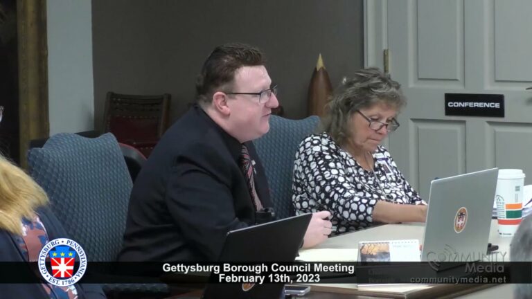 Gettysburg Borough Council Meeting – 2/13/2023
