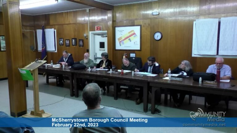 McSherrystown Borough Council Meeting – 2/22/2023