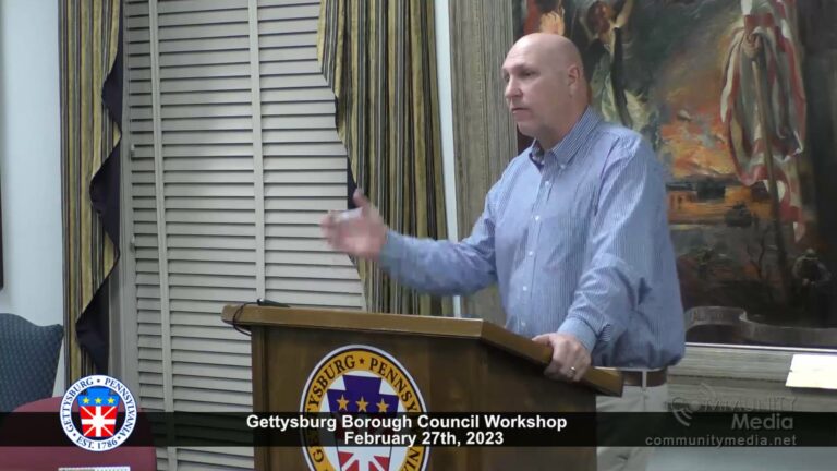 Gettysburg Borough Council Work Session – 2/27/2023