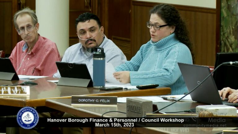 Hanover Borough Finance & Personnel / Council Workshop – 3/15/2023