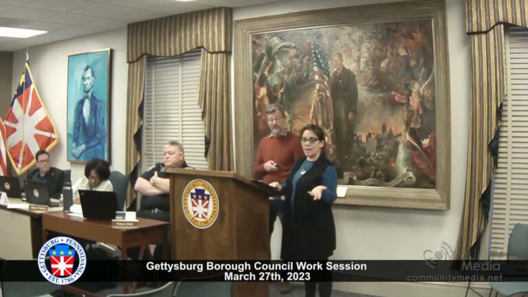 Gettysburg Borough Council Work Session – 3/27/2023