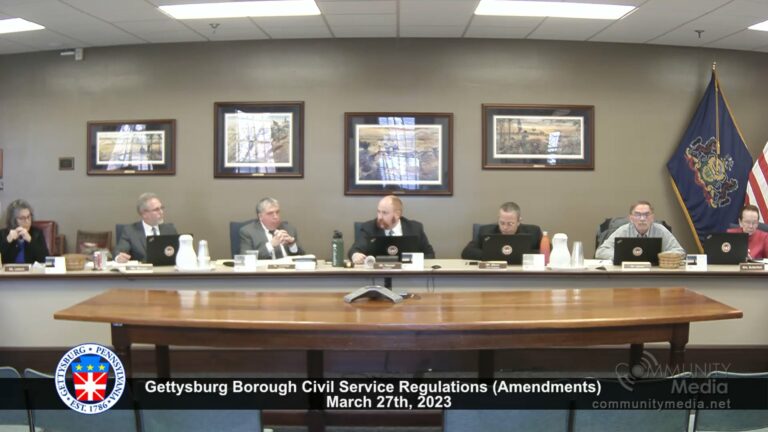 Gettysburg Borough Meetings – 03/27/2023
