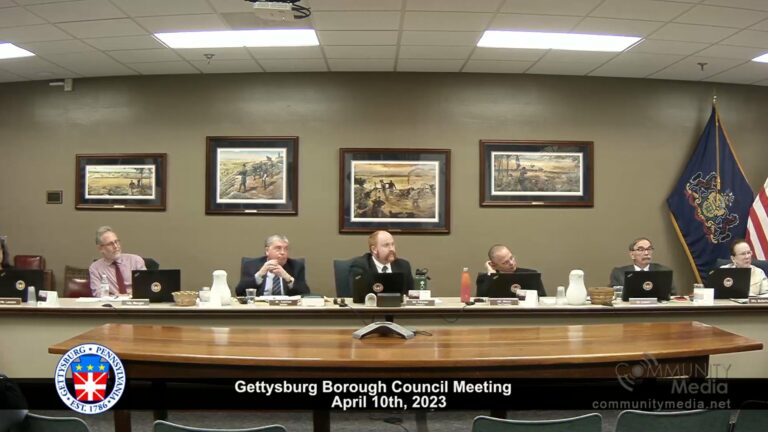 Gettysburg Borough Council Meeting – 4/10/2023