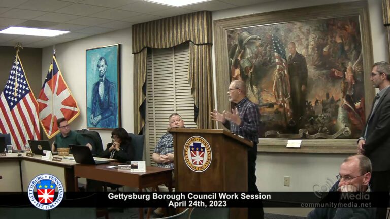 Gettysburg Borough Council Work Session – 4/24/2023