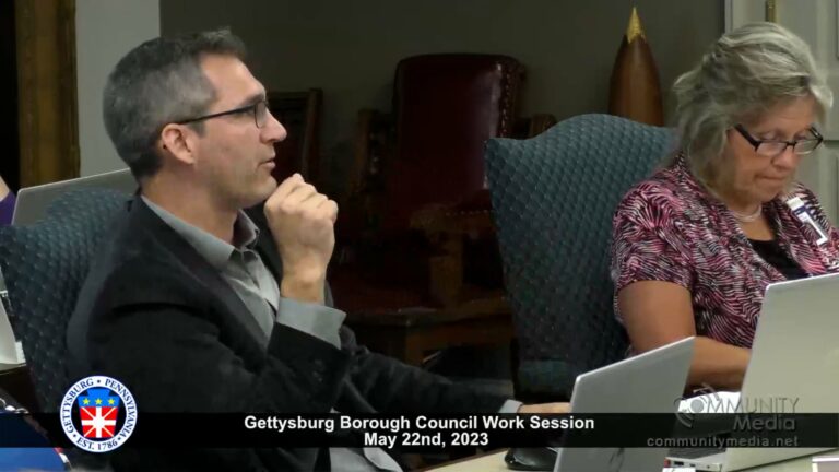 Gettysburg Borough Council Work Session – 5/22/2023