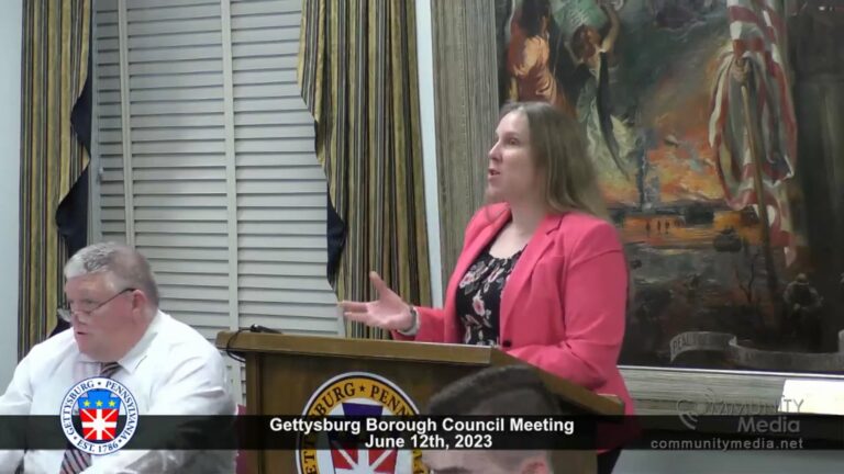 Gettysburg Borough Council Meeting – 6/12/2023