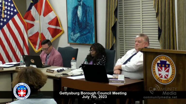 Gettysburg Borough Council Meeting – 7/10/2023