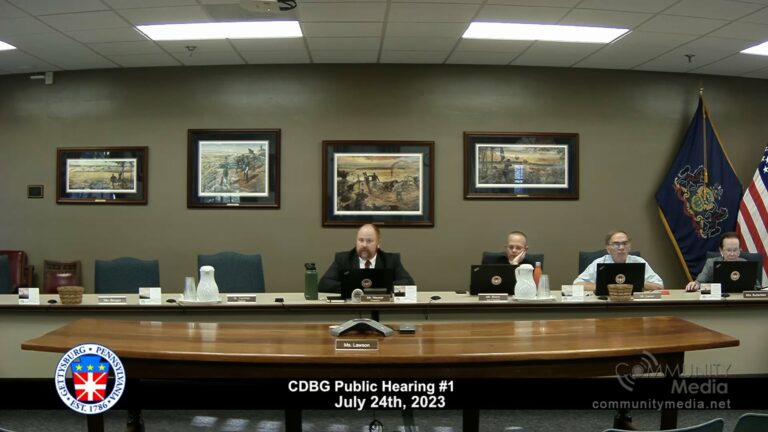 Gettysburg Borough Council Meeting – CDBG Public Hearing #1 – 7/24/2023