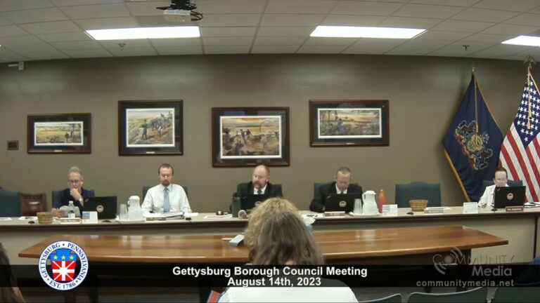 Gettysburg Borough Council Meeting – 8/14/2023