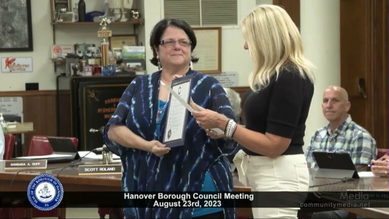 Hanover Borough Council Meeting – 8/23/2023