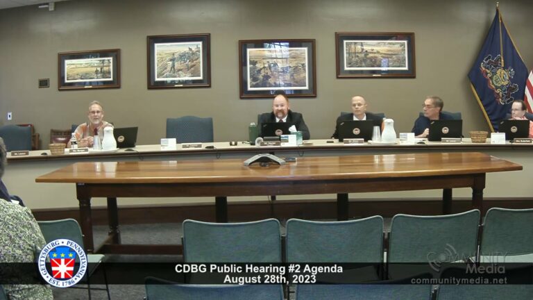 Gettysburg Borough Council – CDBG Public Hearing #2 – 8/28/2023