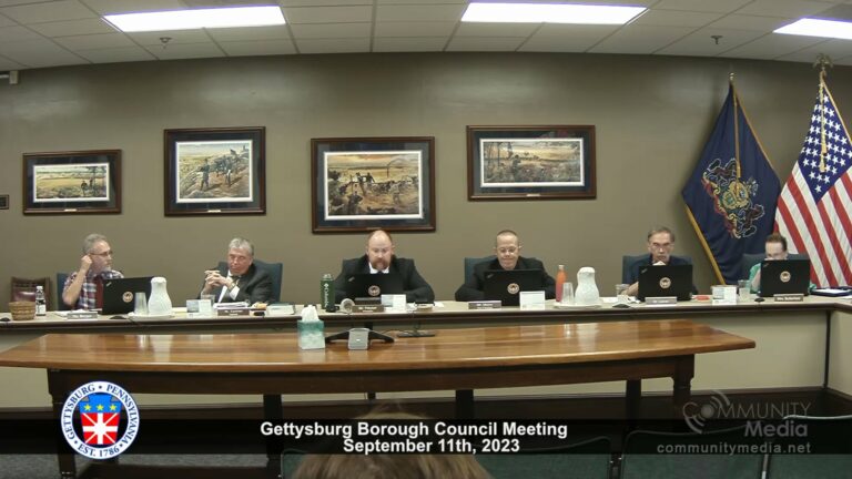 Gettysburg Borough Council Meeting – 9/11/2023
