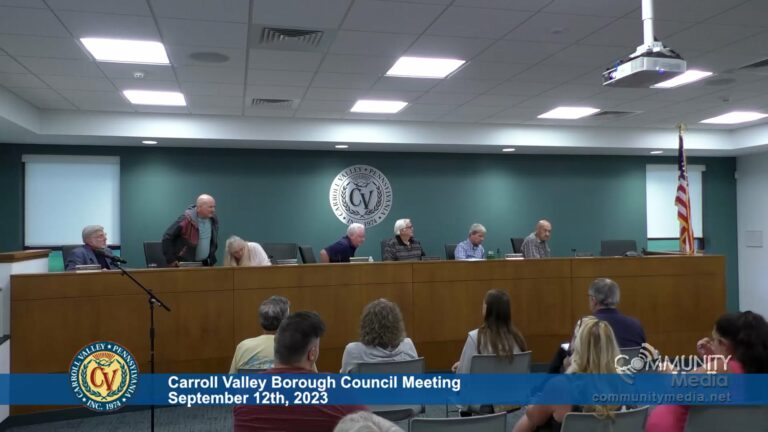 Carroll Valley Borough Council Meeting – 9/12/2023
