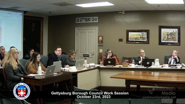 Gettysburg Borough Council Work Session – 10/23/2023