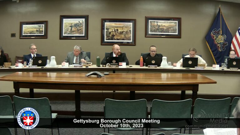 Gettysburg Borough Council Meeting – 10/10/2023