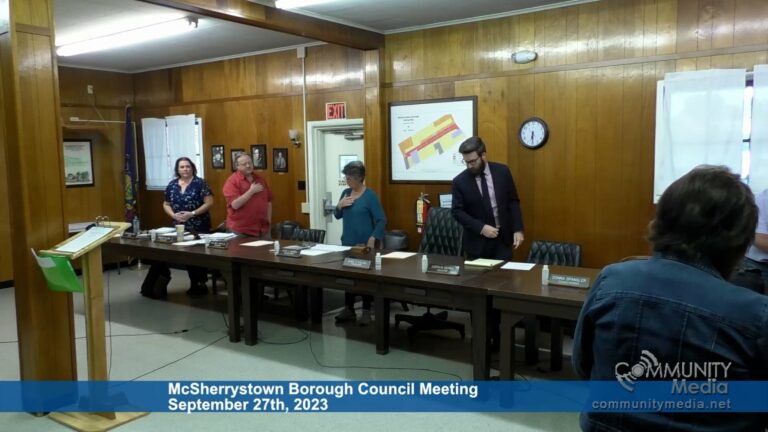 McSherrystown Borough Council Meetings – 9/27/2023